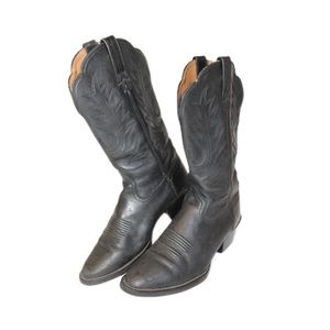 SOLD (NFS) Ariat Womens 6 C 36 Wide Black Leather Western Cowboy Boots 15701
